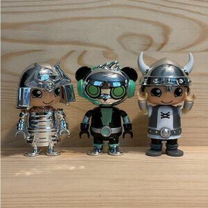 Ryans World Silver Shadow Warrior Robot Viking Action Figures 3"